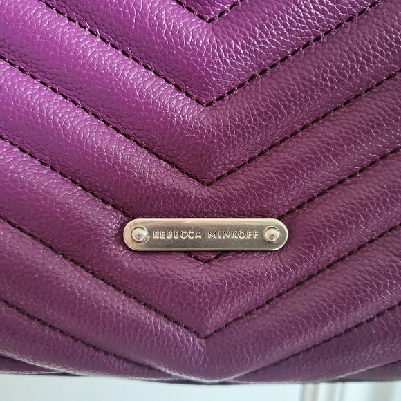 Nwt rebecca minkoff viola edie flap leather convertible chevron bag - Picture 8 of 12